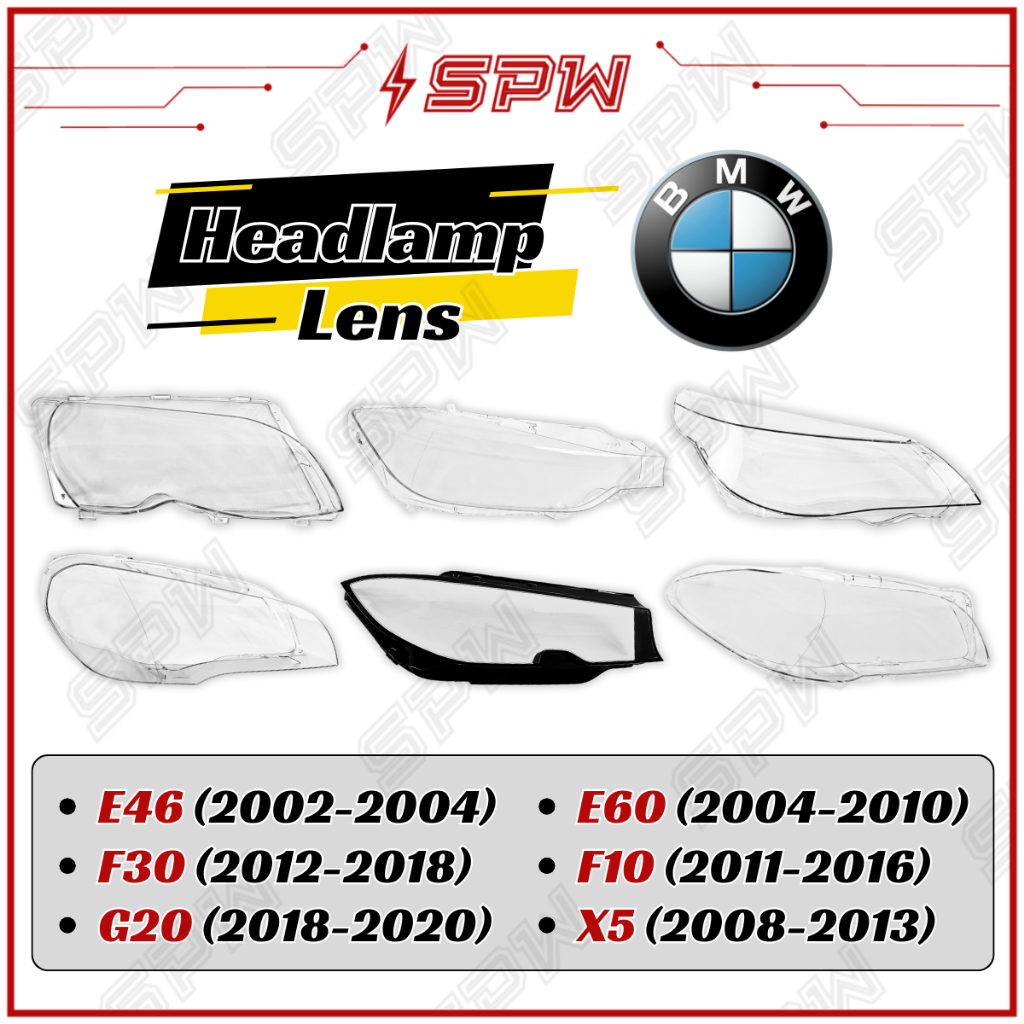 BMW HEAD LAMP LENS COVER ไฟหน้า OEM ไฟหน้า HD Clear Len 3-Series 5-Series X5 E46 E60 E70 F30 F10 F35