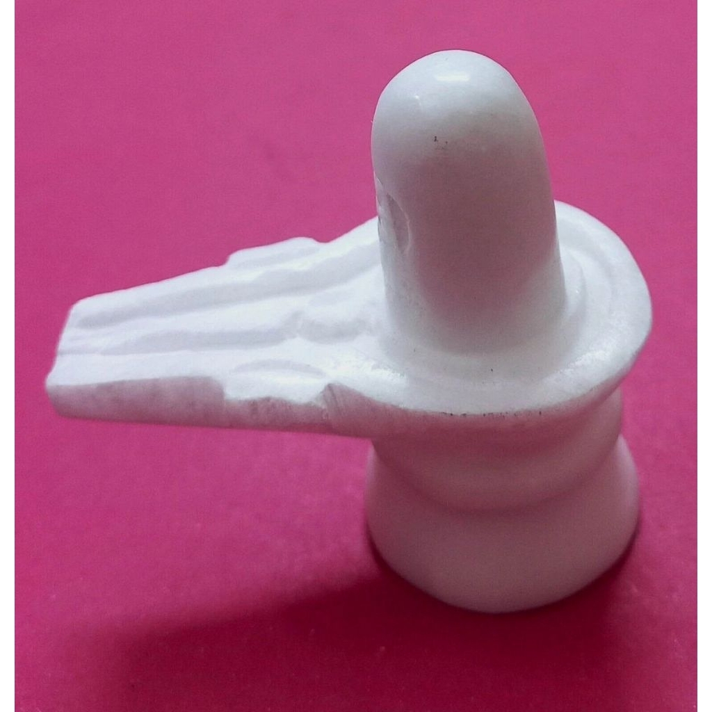 5 ซม. MARBLE WHITE SHIVA LINGAM 5 ซม. LORD SHIVA LINGAM MURTI White Shivling สําหรับบ้านปูจา, พระศิว