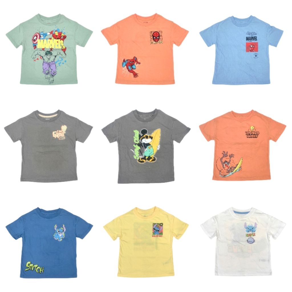 เสื้อยืด Disney Kemeje Kids Boy - Saiz 4T-8T marvel