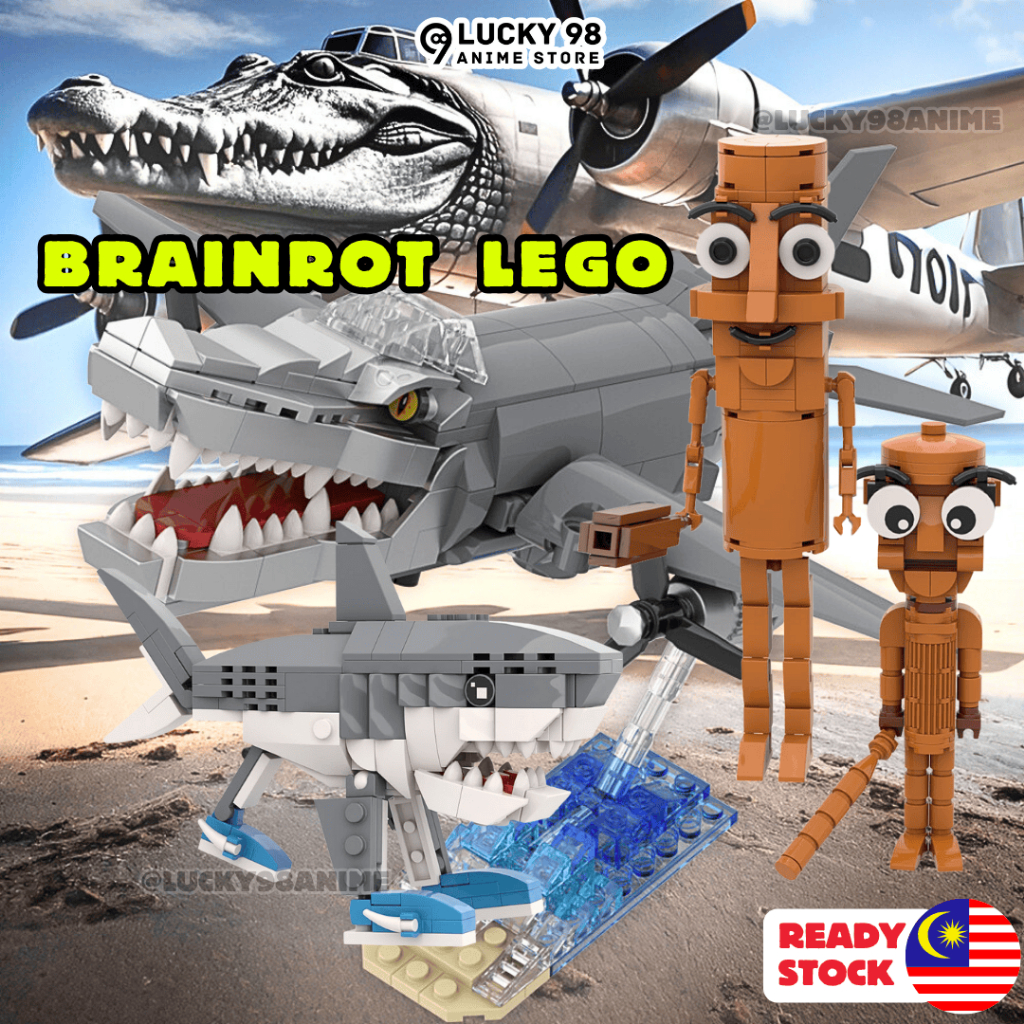 ของเล่น Brainrot Mainan Lego Tung Tung Sahur รูป Trralalero Tralala Anomali บล็อกของเล่นคอลเลกชัน