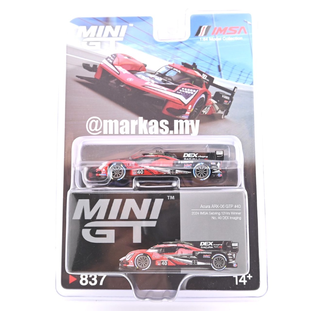(STANDARD/BLISTER) MINI GT 1/64 837 ACURA ARX-06 GTP 40 WAYNE TAYLOR WITH ANDRETTI 2024 IMSA SEBRING