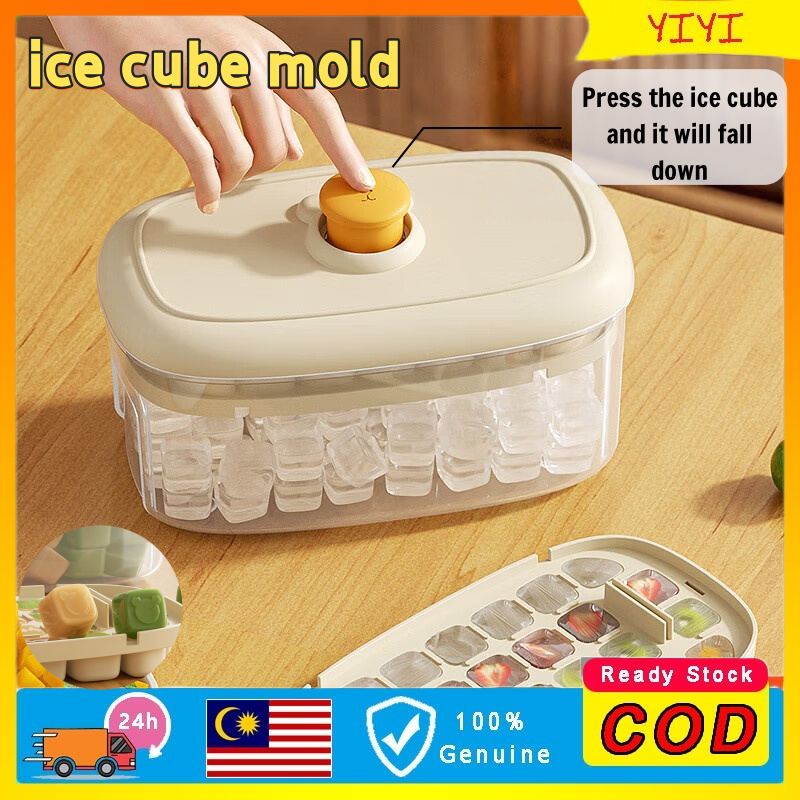 แม่พิมพ์ Ais Tekan Bentuk Bear 56 Ice Cubes Maker Box Auto Release Ice Tray Dengan Storage Box Acuan