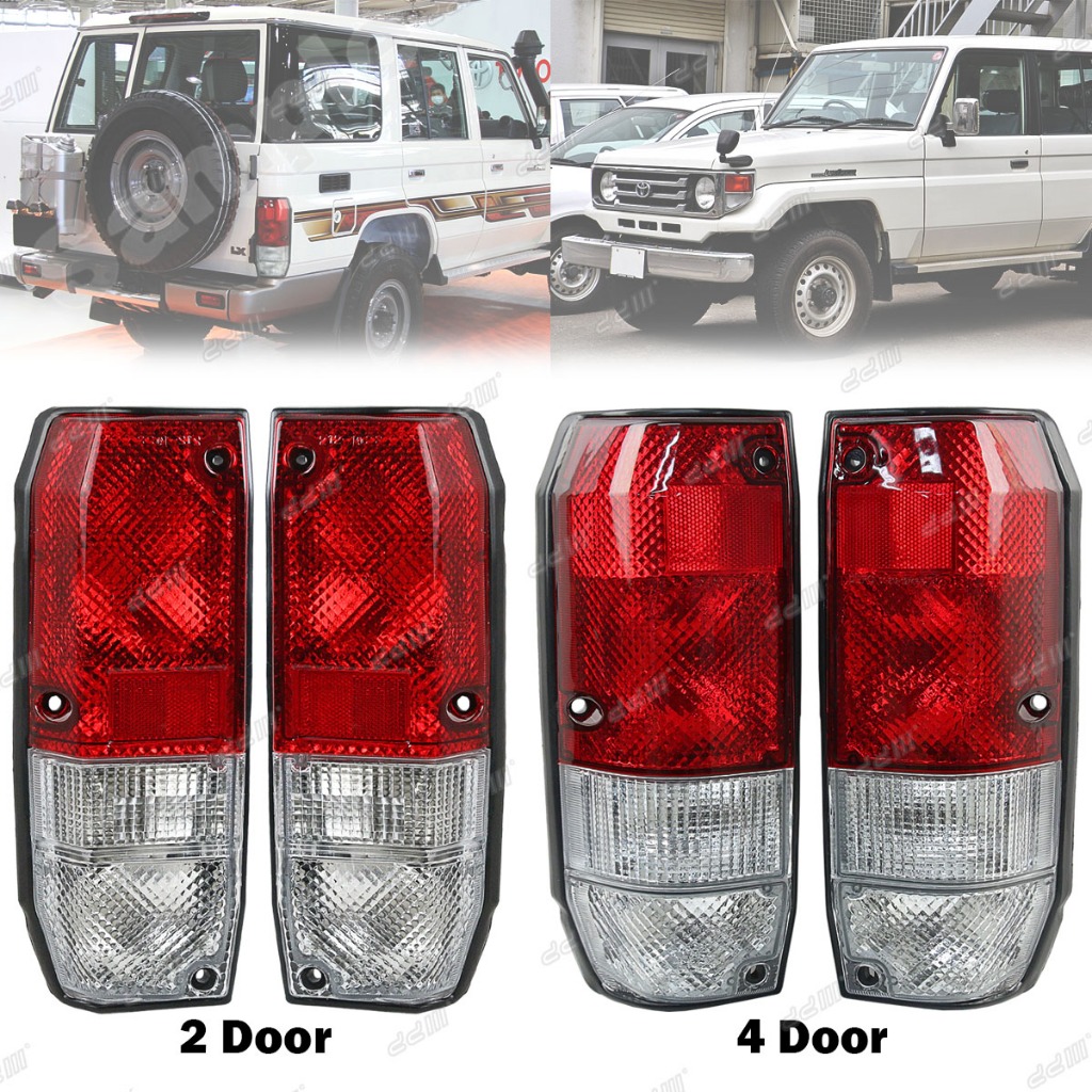 DEPO คริสตัลสีแดงสีขาวไฟท้าย Lampu Toyota Landcruiser LC2 LCII LJ70 LJ73 LJ78 LJ79 KZJ73 KZJ78 Prado
