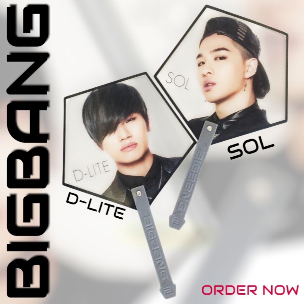 BIGBANG:JAPAN DOME TOUR 2013-2014 HAND FAN MERCHANDISE SET OF 2 JULY25 !! ️-( % official & authentic