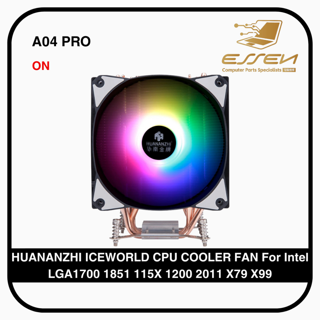 HUANANZHI ICEWORLD A04 PRO CPU COOLER FAN สําหรับ Intel LGA1700 1851 115X 1200 2011 X79 X99