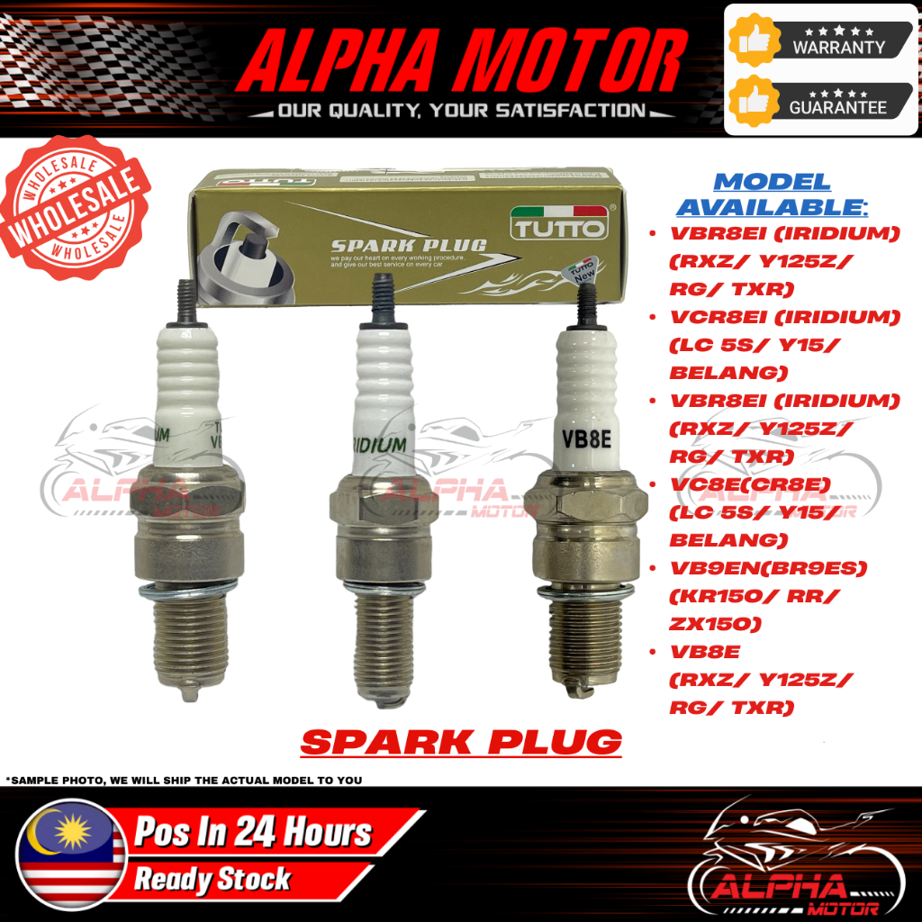 TUTTO BWIN IRIDIUM SPARK PLUG BR9ES CR8E LC135 5S Y15 BELANG KR150 RR ZX150 RXZ Y125Z RG TXR NGK OEM