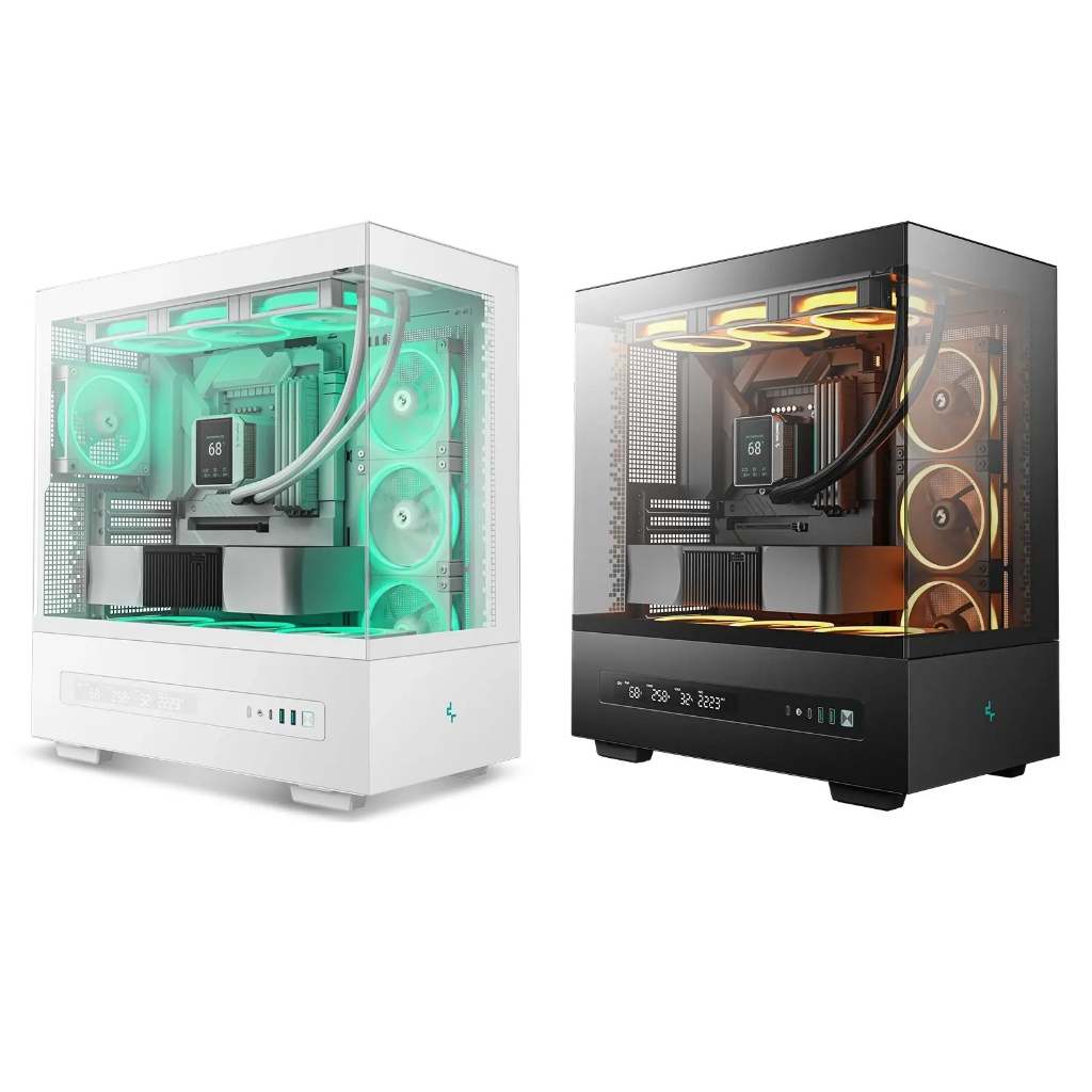 DeepCool CH690 DIGITAL - Mid Tower TG PC ATX Case พร้อมจอแสดงผลหน้าจอดิจิตอล Quad Status