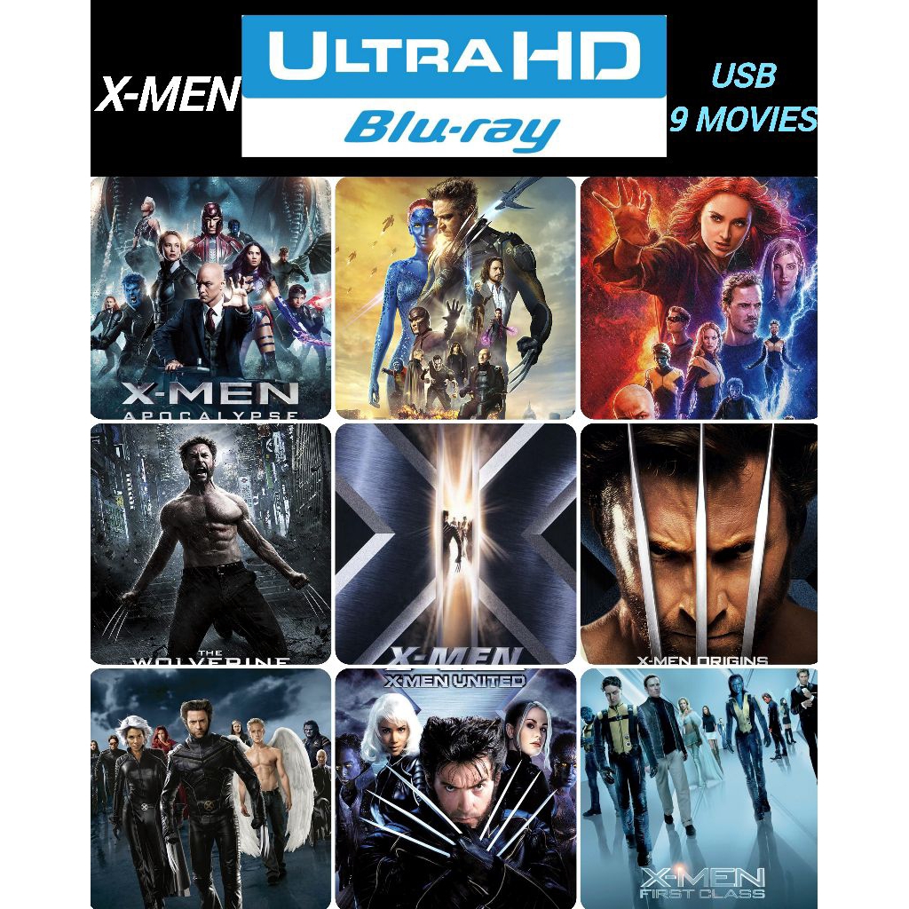 [USB] [9 MOVIES] Marvel X-Men Series Complete FULL HD 1080P X MEN ไม่ใช่ DVD SERIES MOVIE Wolverine 