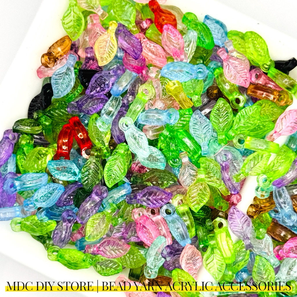 Daun Leafs ลูกปัดอะคริลิค MDC DIY อุปกรณ์เสริม Beading Jewellery สร้อยคอสร้อยข้อมือพวงกุญแจสายคล้องม