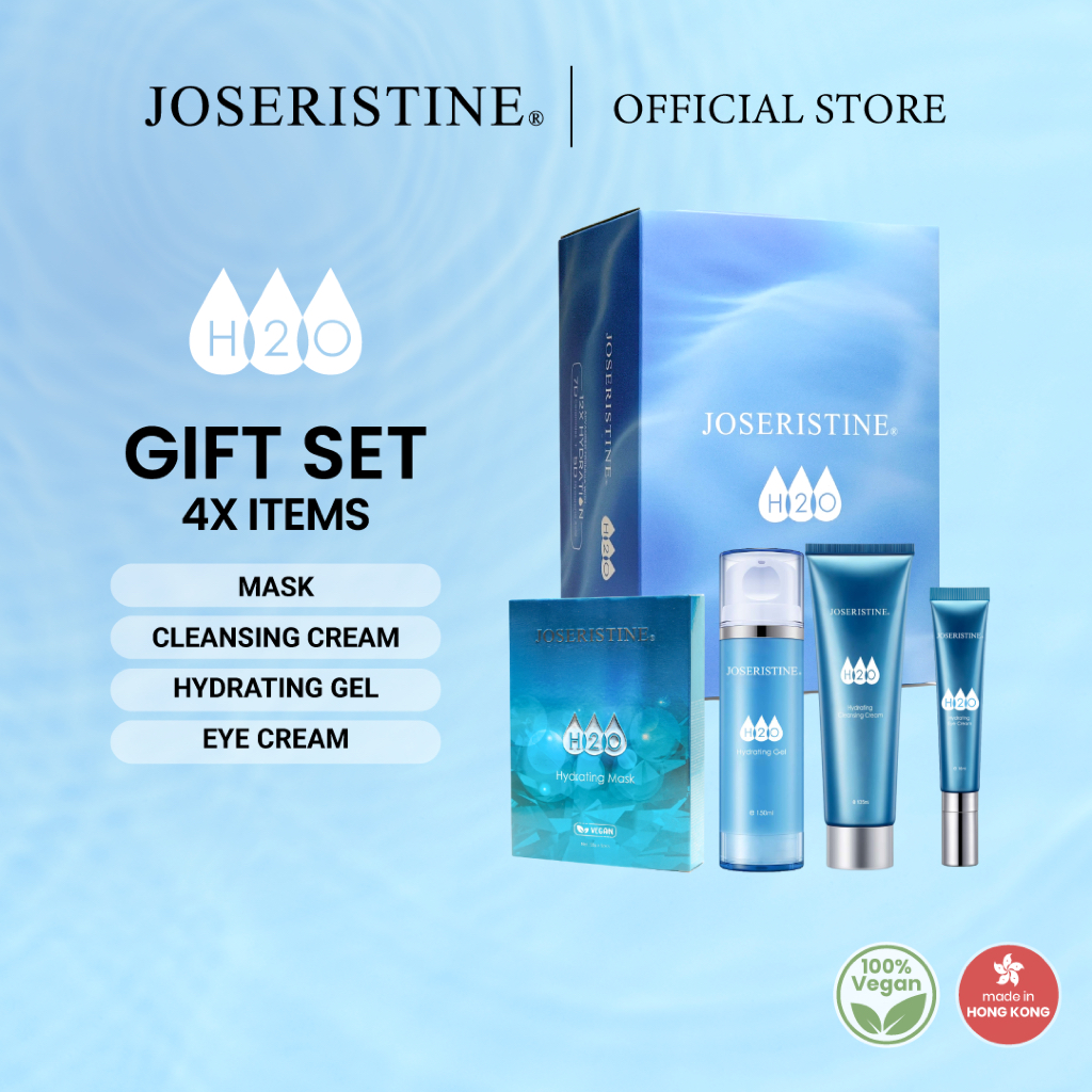 JOSERISTINE H2O Hydrating Skincare Set - ครีมทําความสะอาด + เจลให้ความชุ่มชื้น + ครีมบํารุงรอบดวงตา 