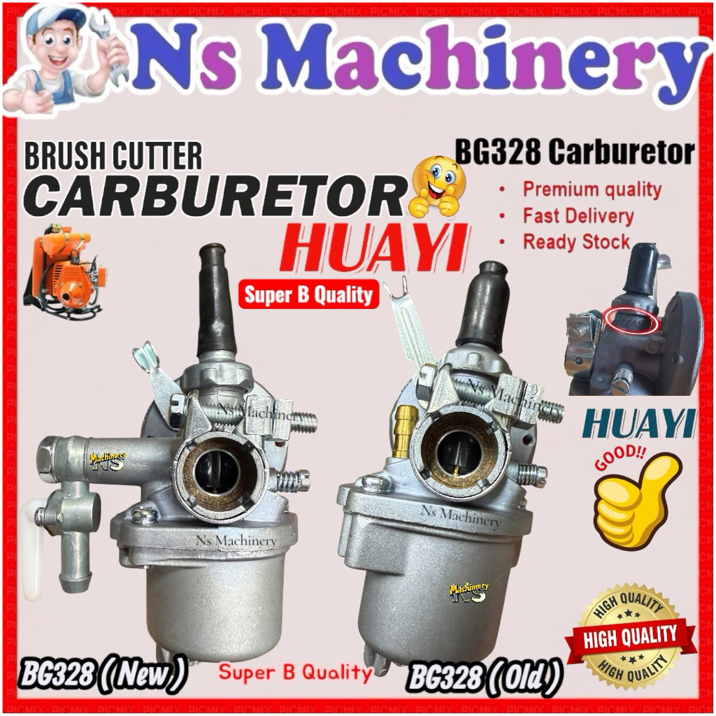Huayi คาร์บูเรเตอร์ BG328 SUM328 Fr3001 Tanika เครื่องตัดหญ้าคาร์บูเรเตอร์ Mesin Rumput