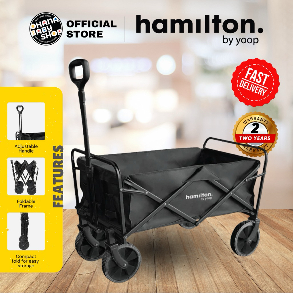 Hamilton Wagon Trolley รถเข็นพับได้ Outdoor Camping Wagon Heavy Duty Wagon สูงสุด 60 กก.
