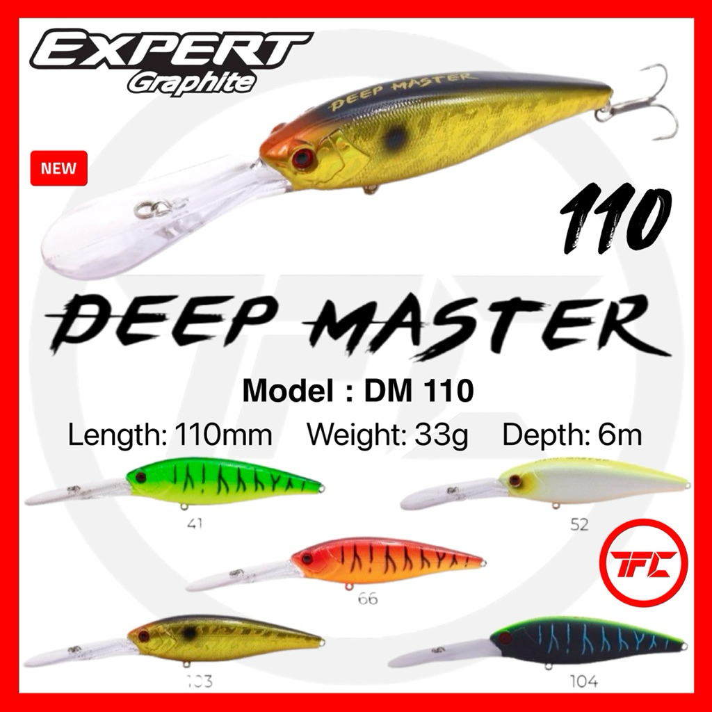 Expert Graphite Deep Master DM70 DM110 4m 6m Crank เหยื่อ Lure 70 มม.21g 110 มม.33g crankbait runner