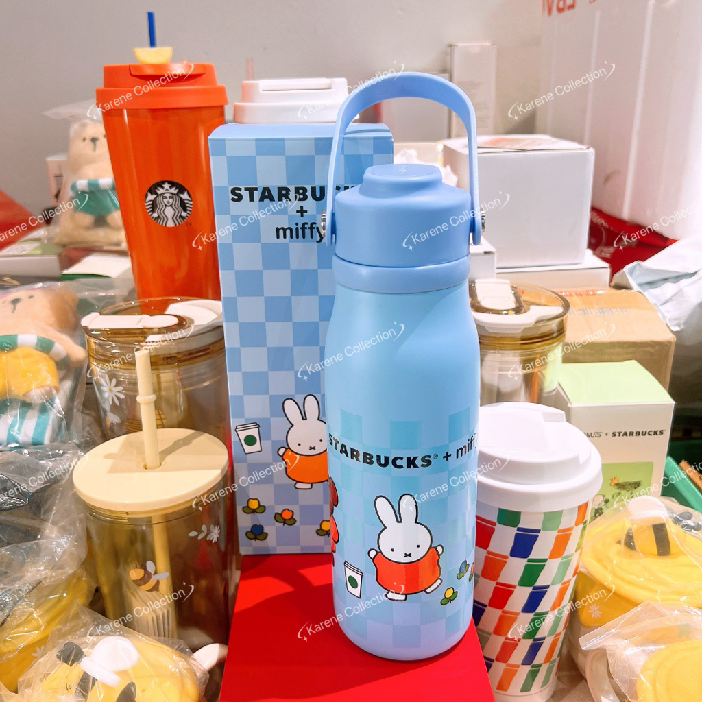 Starbucks x Miffy Boris 23rd Anniversary Exclusive 2025 Collection SS ขวด 532ml พิมพ์กระต่าย; Bottle