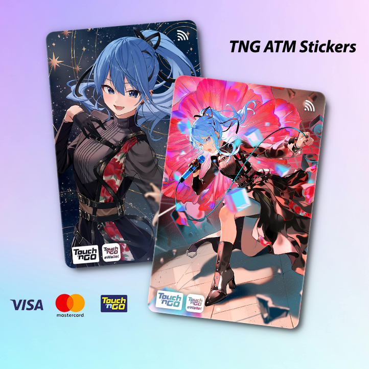 HOSHIMACHI SUISEI TNG - TOUCH N GO STICKER CARD / ฝาครอบสติ๊กเกอร์ ATM ใหม่, การ์ด TNG, การ์ด ATM
