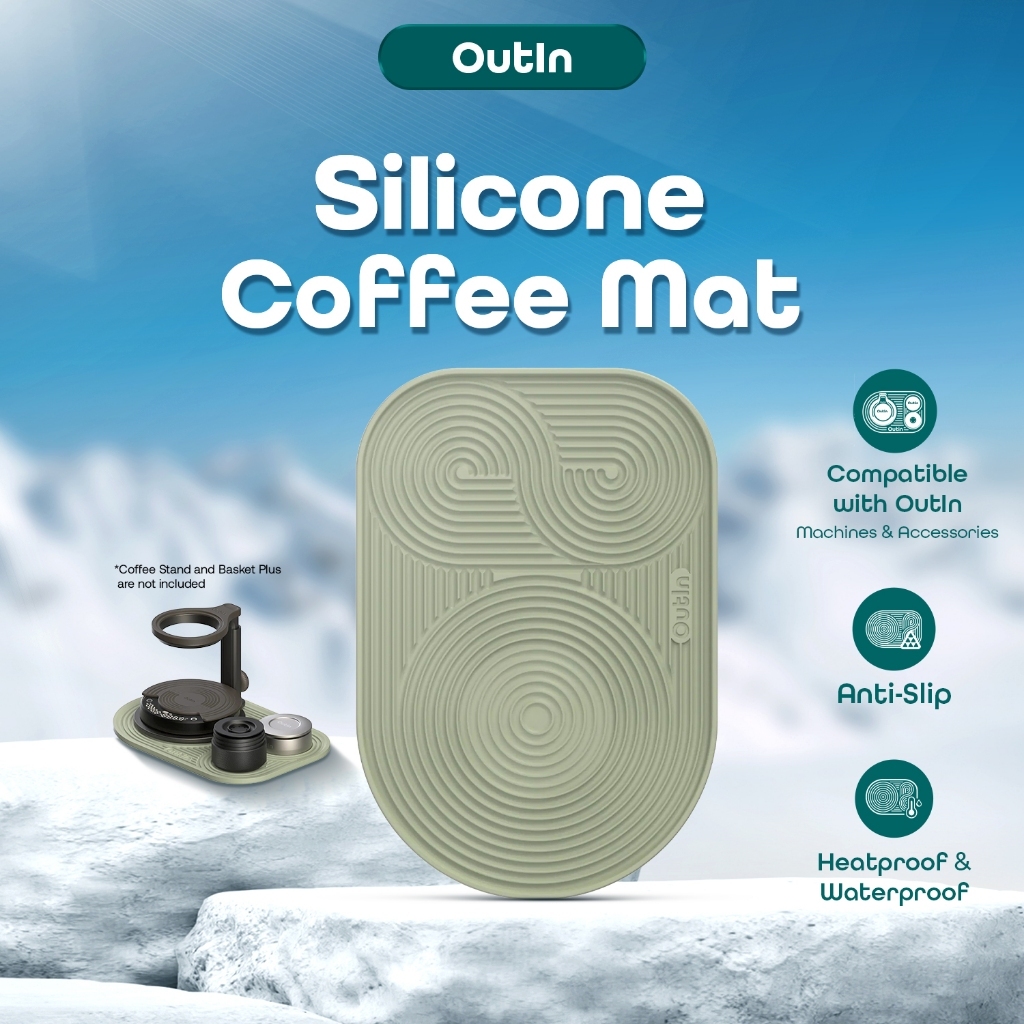 OUTIN แผ่นซิลิโคนกาแฟสําหรับเครื่องเอสเปรสโซกันลื่นกันความร้อนพับได้ 133g