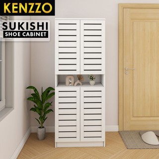 Shoe Cabinet Good Ventilation Wooden Shoe Rack Almari Kasut Bertutup - Sukishi - KENZZO