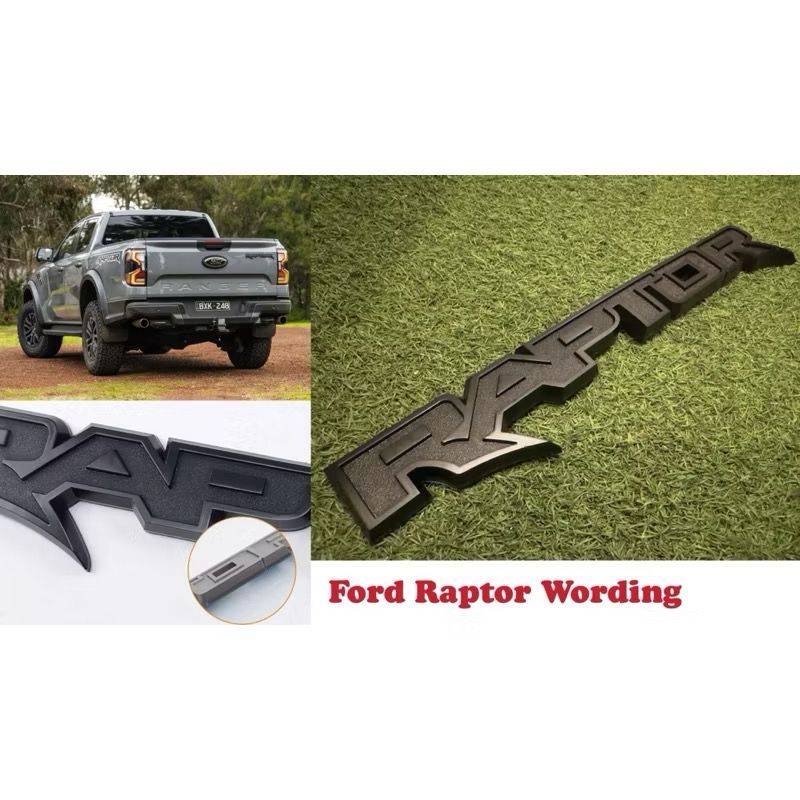 Ford Ranger Raptor T6 T7 T8 T9 Wording Logo Emblem Raptor Logo Emblem (สีดํา/GREY/RED)