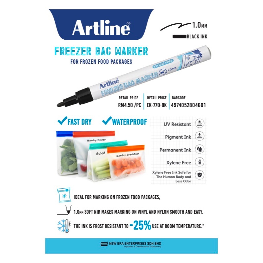 Artline Freezer Bag Marker 1.0mm