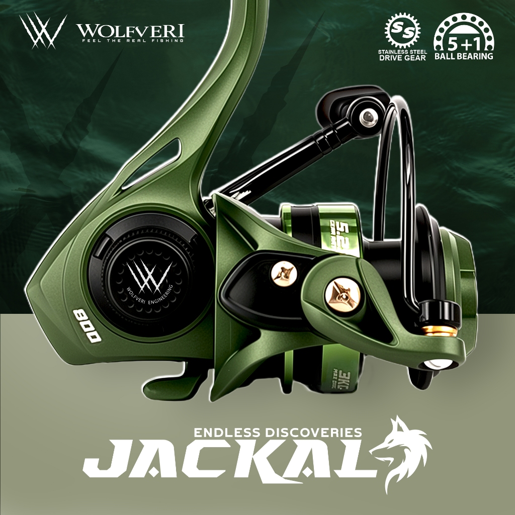 WOLFVERI - JACKAL 800 - 5+1BB - SPINNING REEL TARPON BULAN HARUAN - ULTRA LIGHT REEL
