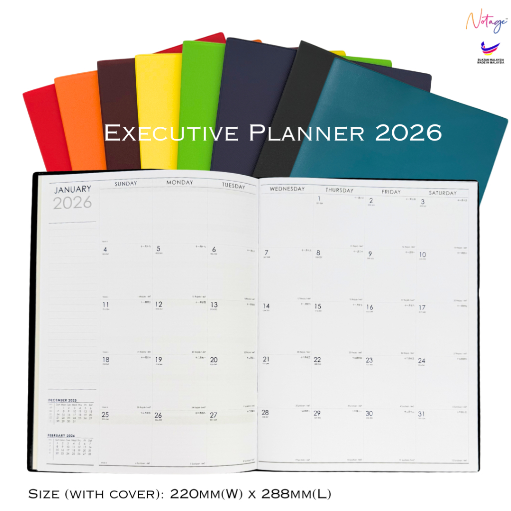 นักวางแผนผู้บริหาร 2026 ขนาด ก4 การวางแผนองค์กรคอลัมน์ปฏิทินโต๊ะไดอารี่รายปีวางแผนรายเดือน