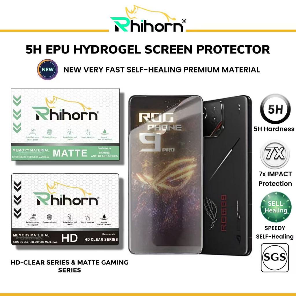 Rhihorn Self-Healing Screen Protector สําหรับ ASUS Rogphone 9 Pro 8 Pro 7U 7 Pro 6 Pro 5U 5 Pro Hydr