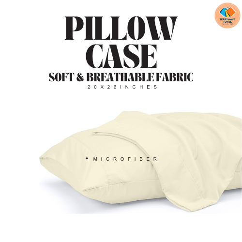 TERRY ปลอกหมอนโรงแรมและสีเทาสีขาว – ปลอกหมอนไมโครไฟเบอร์ 20x26 / Sarung Bantal Putih Hotel / ปลอกหมอ