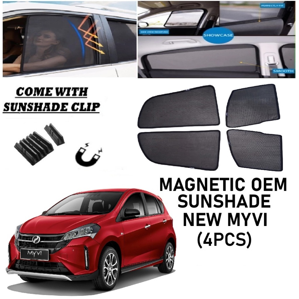 Perodua Myvi Gear Up 2018-2025 Myvi Facelift Myvi AV Gen3 Magnetic Oem Sunshade 4 ชิ้น