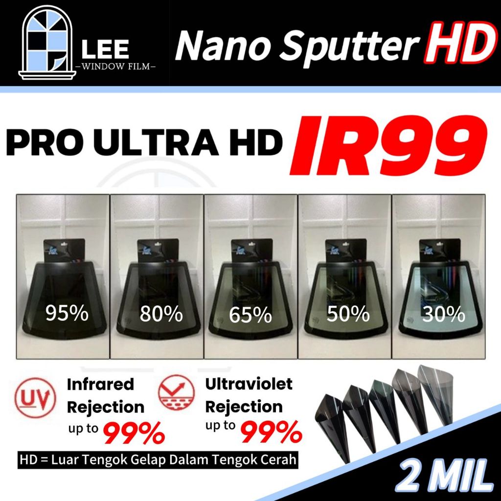 SIP POTONGIRR 99% HD Nano Ceramic Sputter Film HD PLUS 2MIL Tinted Nano Sputter HD Sputtering