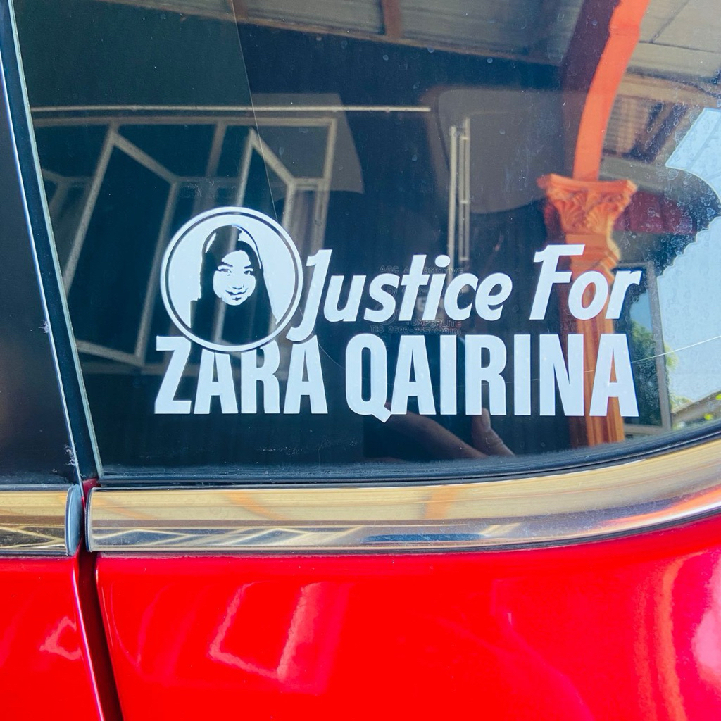สติ๊กเกอร์ Kereta Justice สําหรับ Zara Qairina