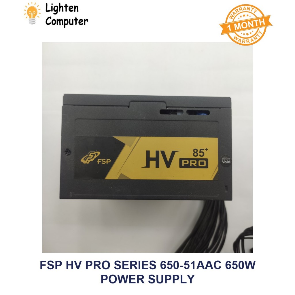 USED FSP HV PRO SERIES FSP650-51AAC 650W PSU | 80+ บรอนเซอร์ | เอทีเอ็กซ์ | พาวเวอร์ซัพพลาย