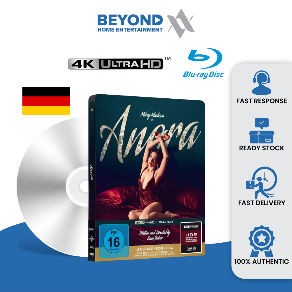 Anora Limited Edition Steelbook (นําเข้าเยอรมัน) [Ultra HD 4K + Bluray]