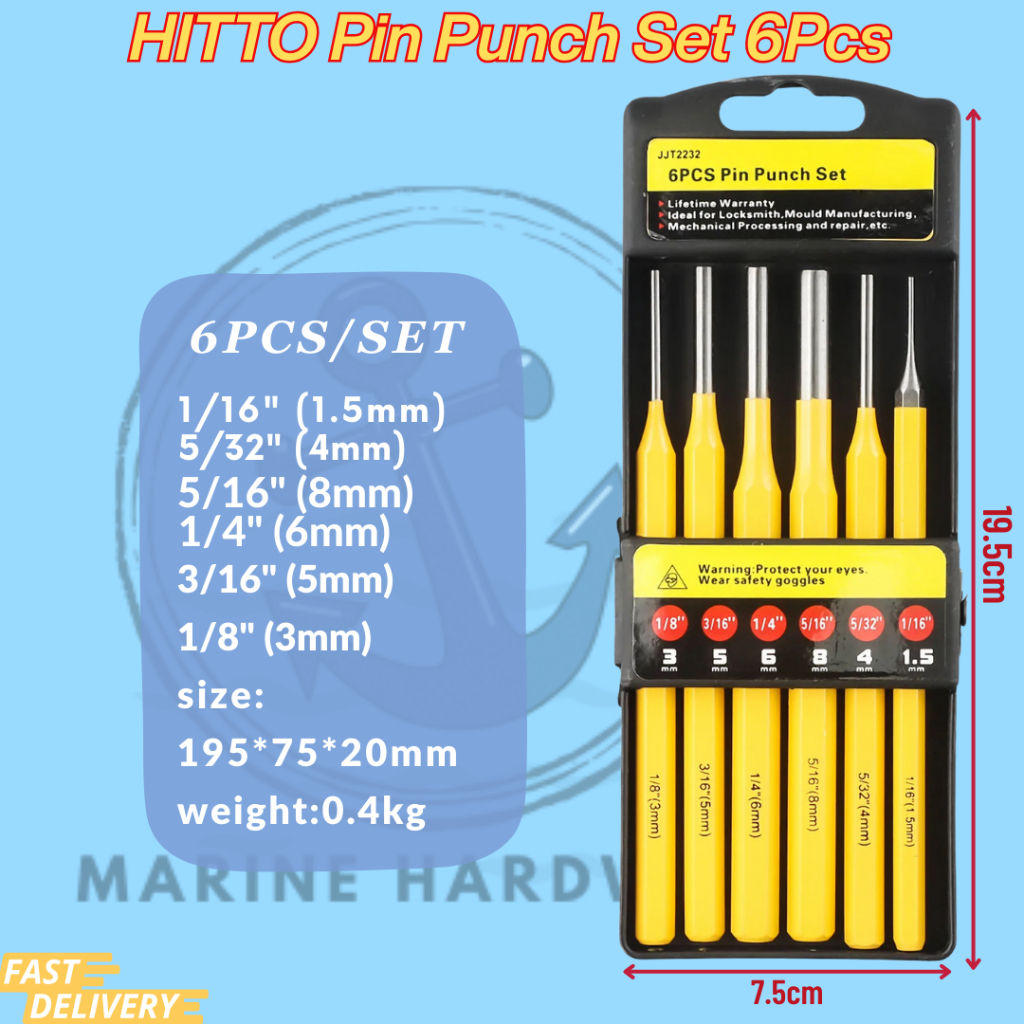 HITTO Pin Punch Set 6 ชิ้น / CODE: HPP-6CS