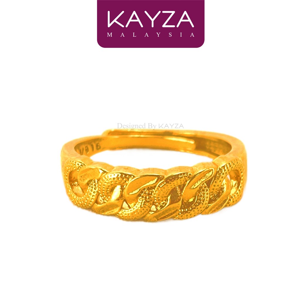 06R KAYZA Twist Flower Ring การออกแบบงานฝีมือสีทอง - Reka Bentuk พร้อมเวียดนาม