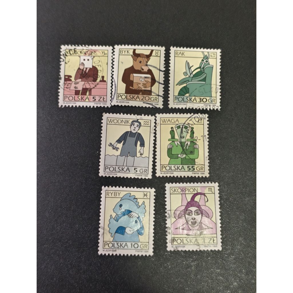 Poland12 Poland 1976 ป้ายนักษัตร 7v ชุดอะไหล่มือสอง