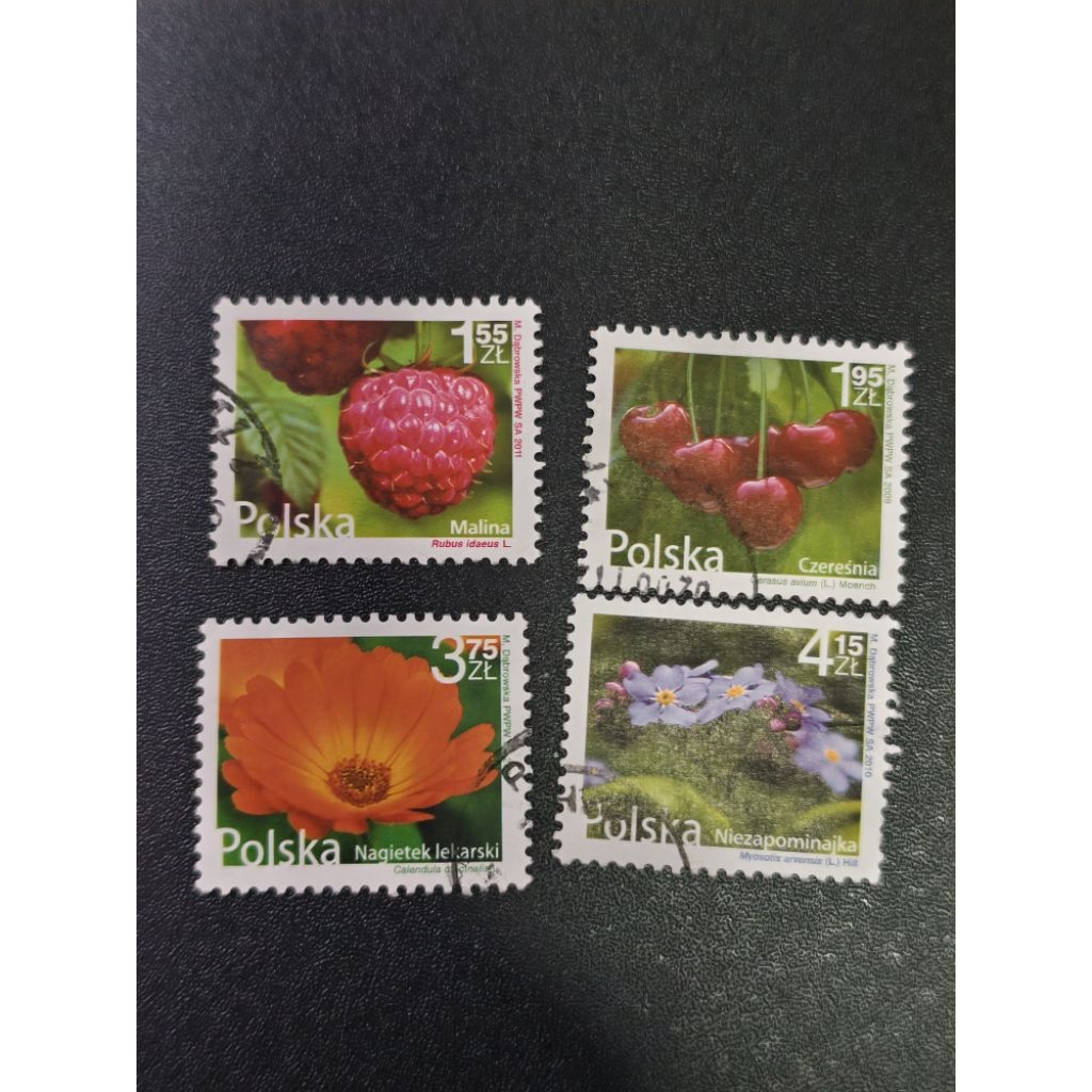 Poland11 Poland definitive ดอกไม้และเบอร์รี่ 4v ใช้แล้ว
