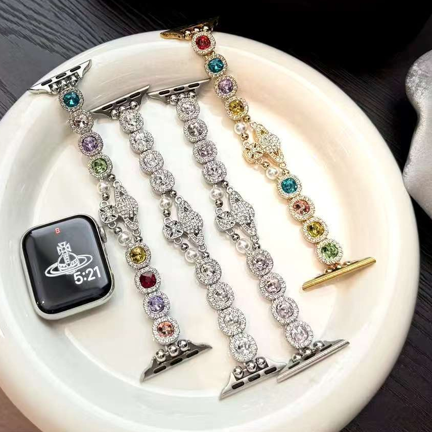 สายเพชรทรงกลมสําหรับ iWatch 38-40-41-S10/S11 42 มม. / 42-44-45-S10/S11 46-Ultra/Ultra 2/3 49 มม.