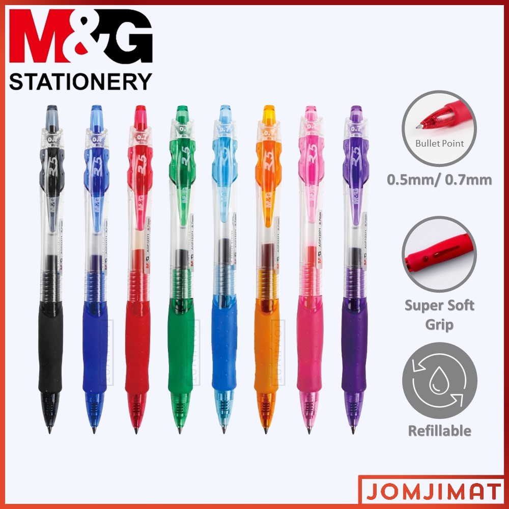 M&G R3 R5 Color Retractable Gel Pen 0.5mm / 0.7mm / M&G R3 ปากกาเจล 0.5mm AGP02372 / M&G R5 ปากกาเจล