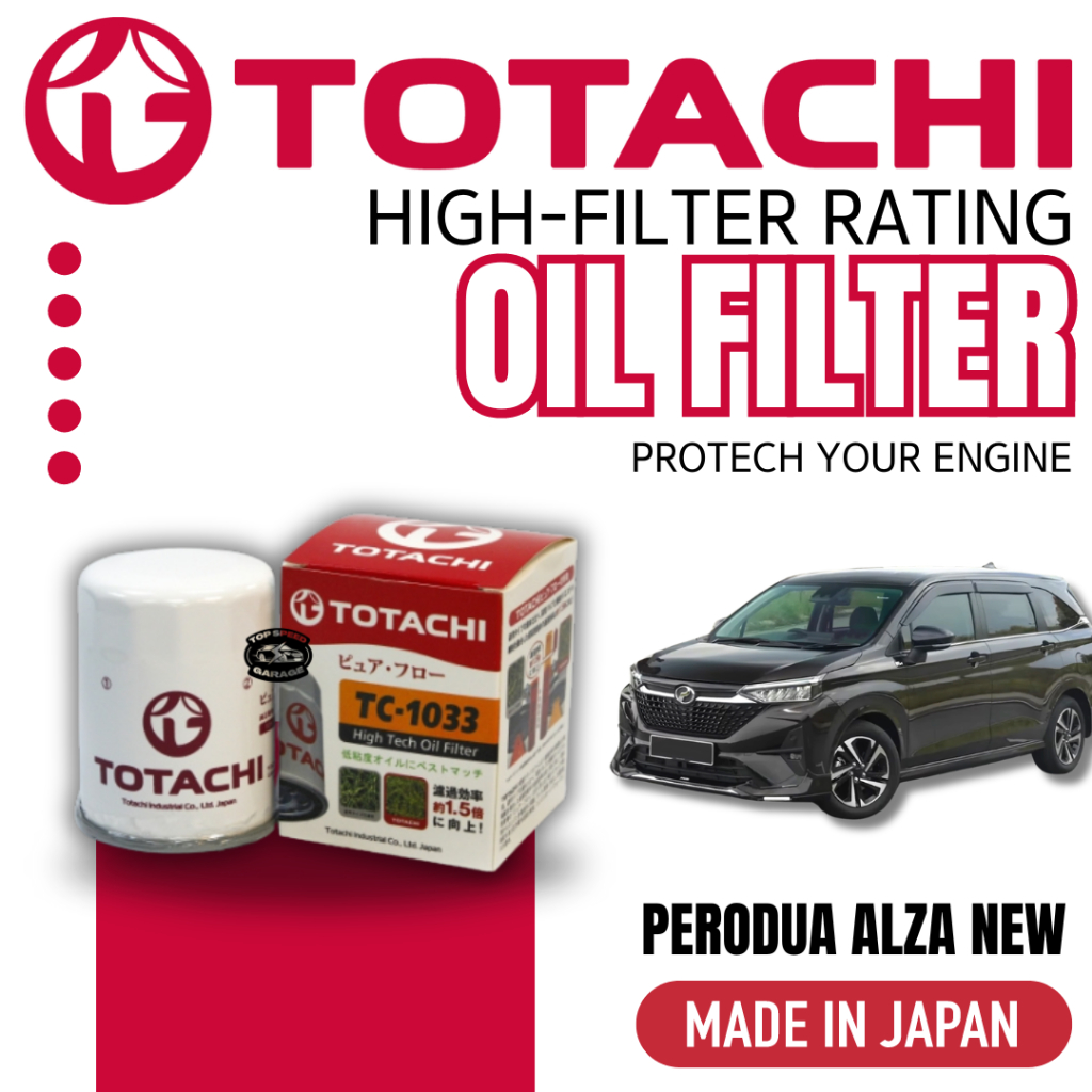 TOTACHI Japan Hight Tech Performance Oil Filter Alza New Perodua Oil Filter Veloz Toyota TC-1030