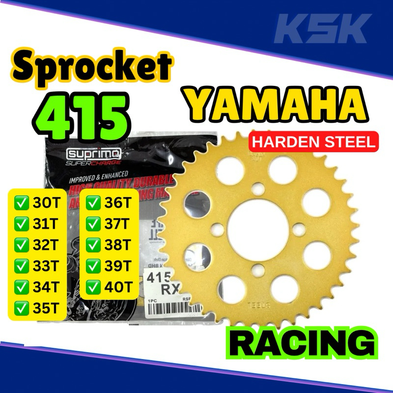 100% LC135 Y15ZR Y16ZR 415 YAMAHA SPROCKET SPOKET 415 GOLD LC Y15 SPOKET BELAKANG Y125Z RXZ Y110 SRL
