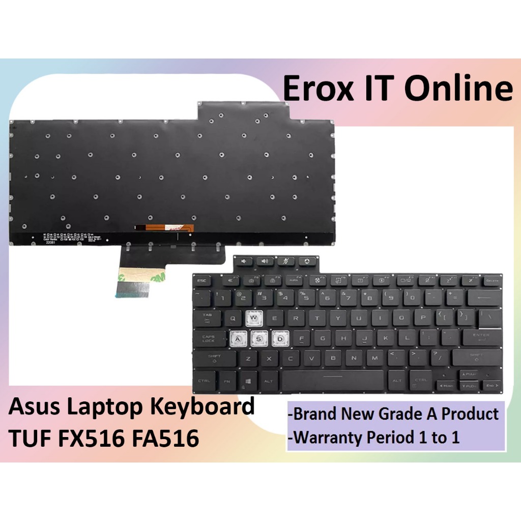 Asus TUF Air FX516 FX516P FX516PC FX516PE FX516PR FX516PM FA516 6051B1444801 แป้นพิมพ์แล็ปท็อป US เร