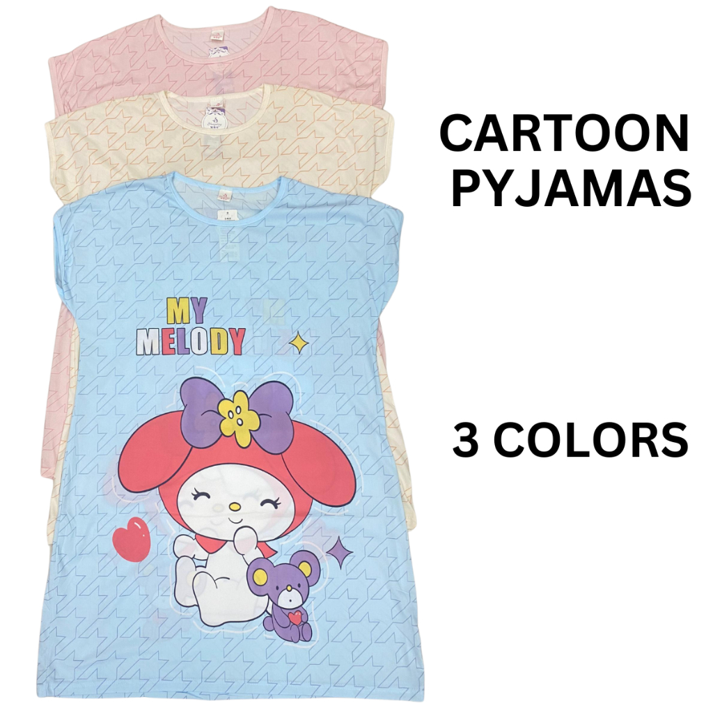 ชุดนอนGIRL PAJAMAS DRESS BTH06/16 ชุดนอนฟรีไซส์ชุดนอนแขนสั้น Baju Tidur Perempuan 女生睡裙