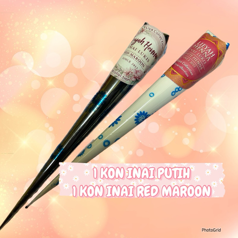 1 White Cone Henna & 1 Red Maroon Cone Henna ซื้อจํานวนมาก