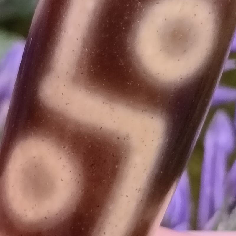 41.6 มม.X 12.9 มม.Cinnabar Nine-Eyed Dzi Collection Nine-Times Ethics Mercy Growth Authority Visible