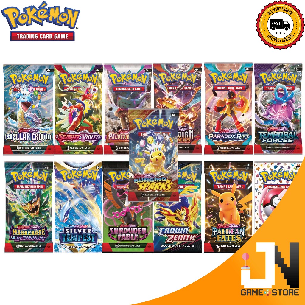Pokemon Surging Sparks Shrouded Fable Stellar Crown Temporal Forces 151 Booster Pack (1 แพ็ค)(ใหม่เอี่ยม)
