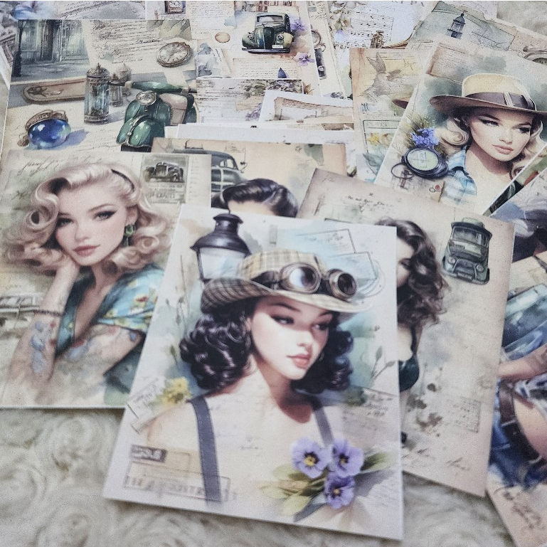 Retro Junk Journal อุปกรณ์สมุดภาพ Shabby Chic Retro Collection