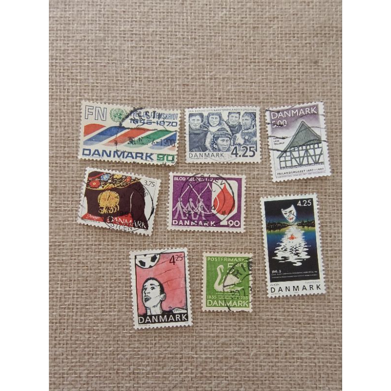 X05 แสตมป์ไปรษณีย์เดนมาร์ก 8 คละใช้ที่แตกต่างกัน