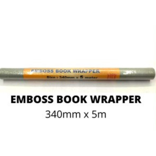 LION FILE EMBOSS BOOK WRAPPER 340MM x 5M (340-5)