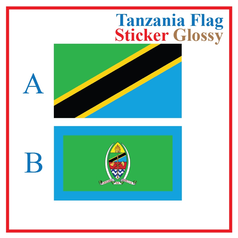 Tanzania Flag Sticker สี่เหลี่ยมผืนผ้า / Stinker Pelekat Bendera Tanzania