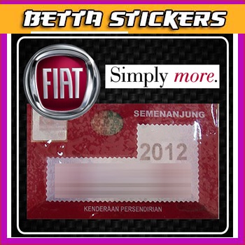 2024 Size Roadtax Sticker / Car Plat Sticker / VIP Sticker / Touch & Go Model Fiat